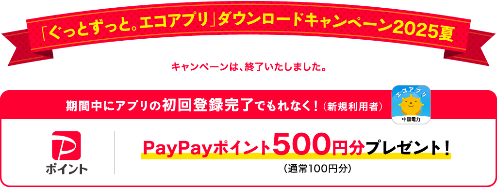 「ぐっとずっと。エコアプリ」ダウンロードキャンペーン2025