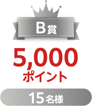B賞 5,000ポイント 15名様