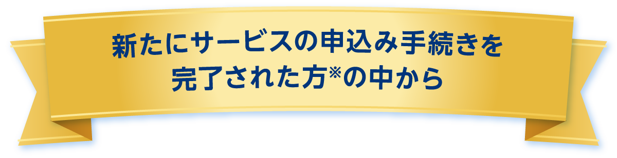 新たにサービスの申込み手続きを完了された方※の中から