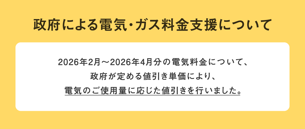 政府による電気・ガス料金支援について