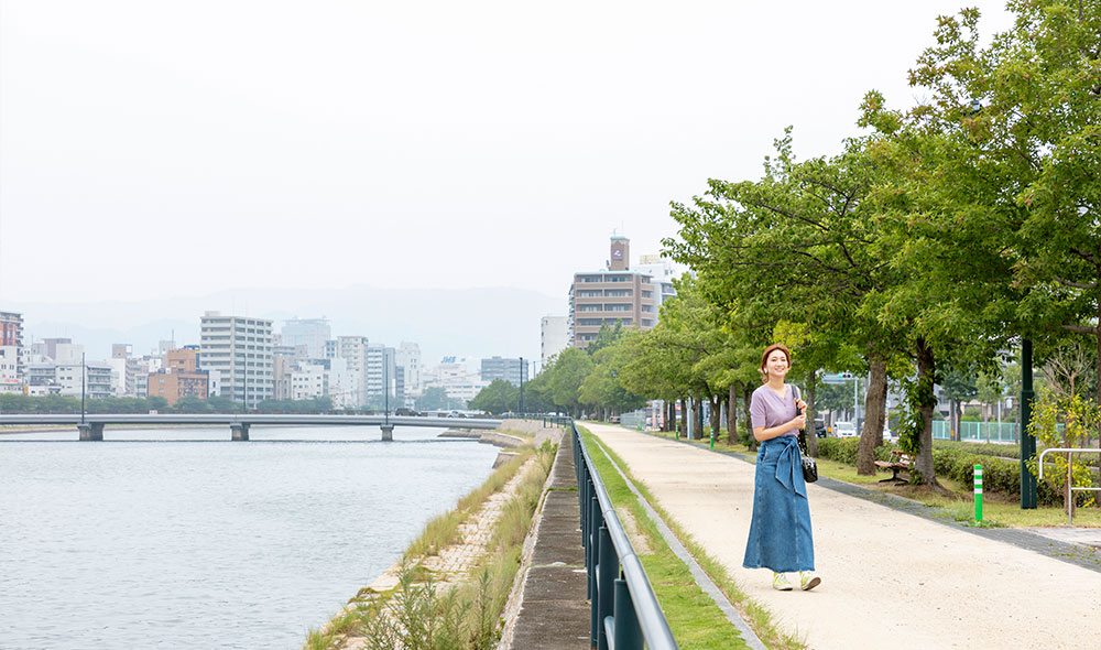 元安川河川敷