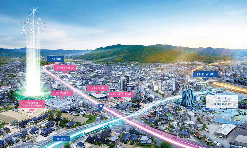 新山口駅からの広域MAP