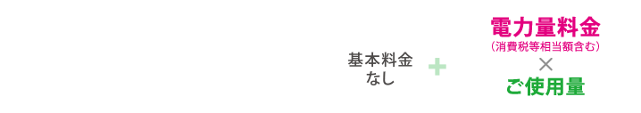 一律の電力料金単価にひと月のご使用料を乗じて計算するシンプル料金