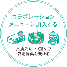 コラボレーションメニューに加入する(交換先を1つ選んで限定特典を受ける)